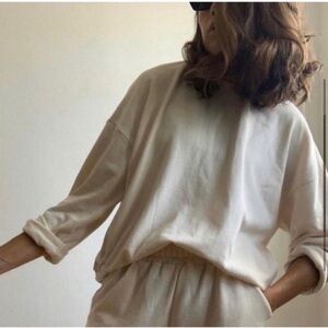The Frankie Shop women’s cream crewneck Jaimie sweatshirt size S